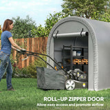 8' x 5' Portable Shed with Roll-up Zipper Door, Light Grey