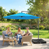 3 m Cantilever Parasol with Weights, Cover & Cross Base, Blue