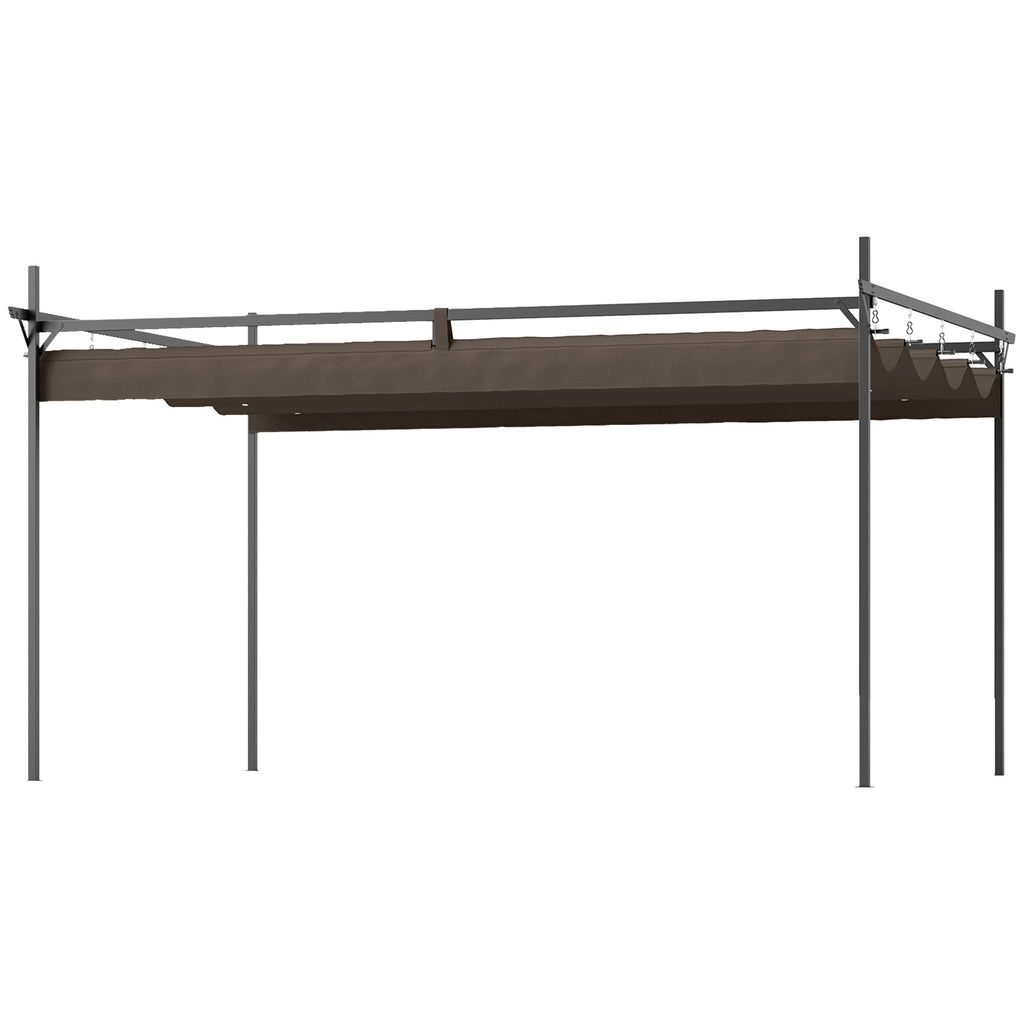 10' x 13' Retractable Pergola Canopy, Brown