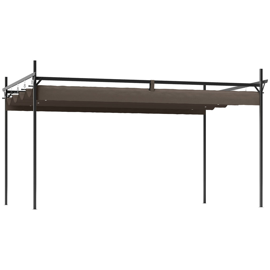 10' x 13' Retractable Pergola Canopy, Brown