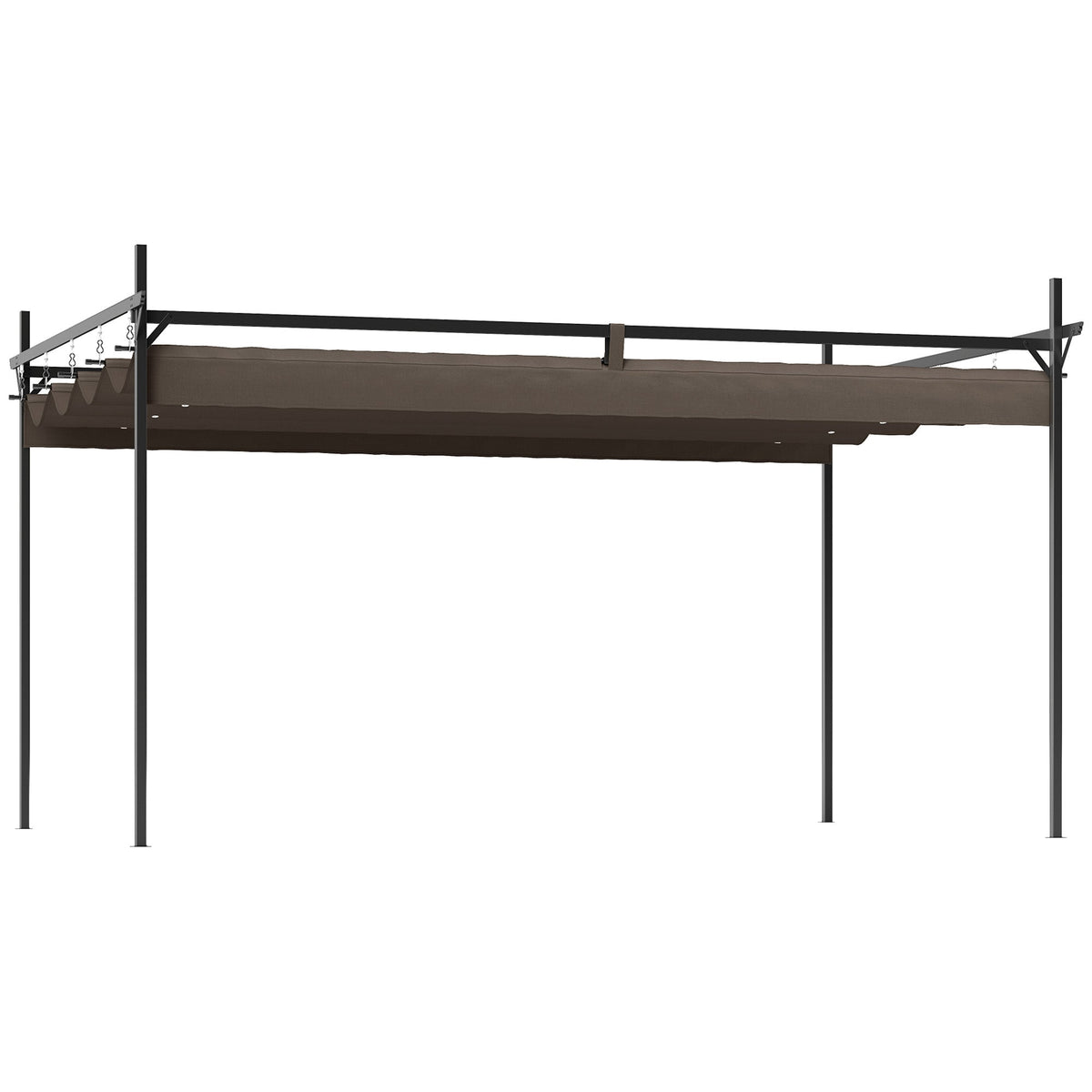 10' x 13' Retractable Pergola Canopy, Brown