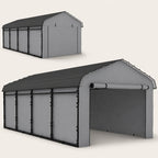 Onward 12' x 20' Heavy Duty Metal Carport with Galvanized Roof & Removable Sidewalls