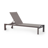 Santa Monica Chaise Lounge in Coffee Aluminum & Latte Mesh