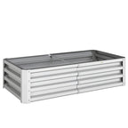 Galvanized Raised Garden Bed for Vegetables, Herbs & Succulents, 4' x 2' x 1' Metal Planter Box in Silver
