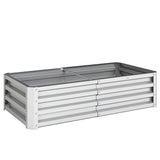 Galvanized Raised Garden Bed for Vegetables, Herbs & Succulents, 4' x 2' x 1' Metal Planter Box in Silver