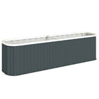 7' x 2' x 2' Galvanized Raised Garden Bed with Gloves, Dark Grey