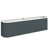 7' x 2' x 2' Galvanized Raised Garden Bed with Gloves, Dark Grey