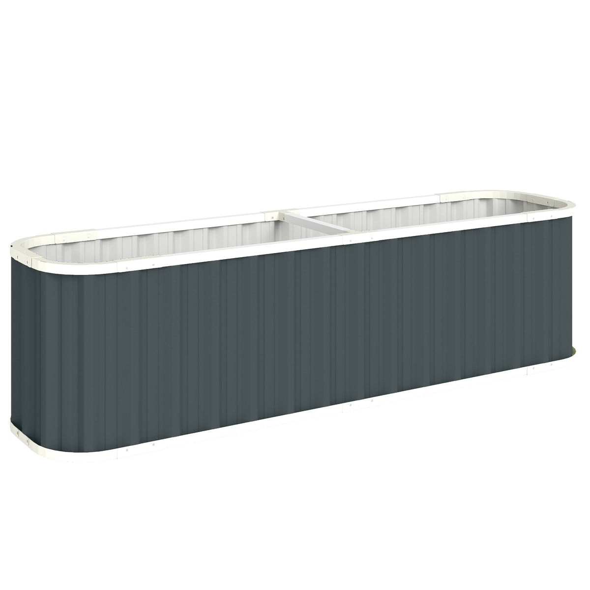 7' x 2' x 2' Galvanized Raised Garden Bed with Gloves, Dark Grey