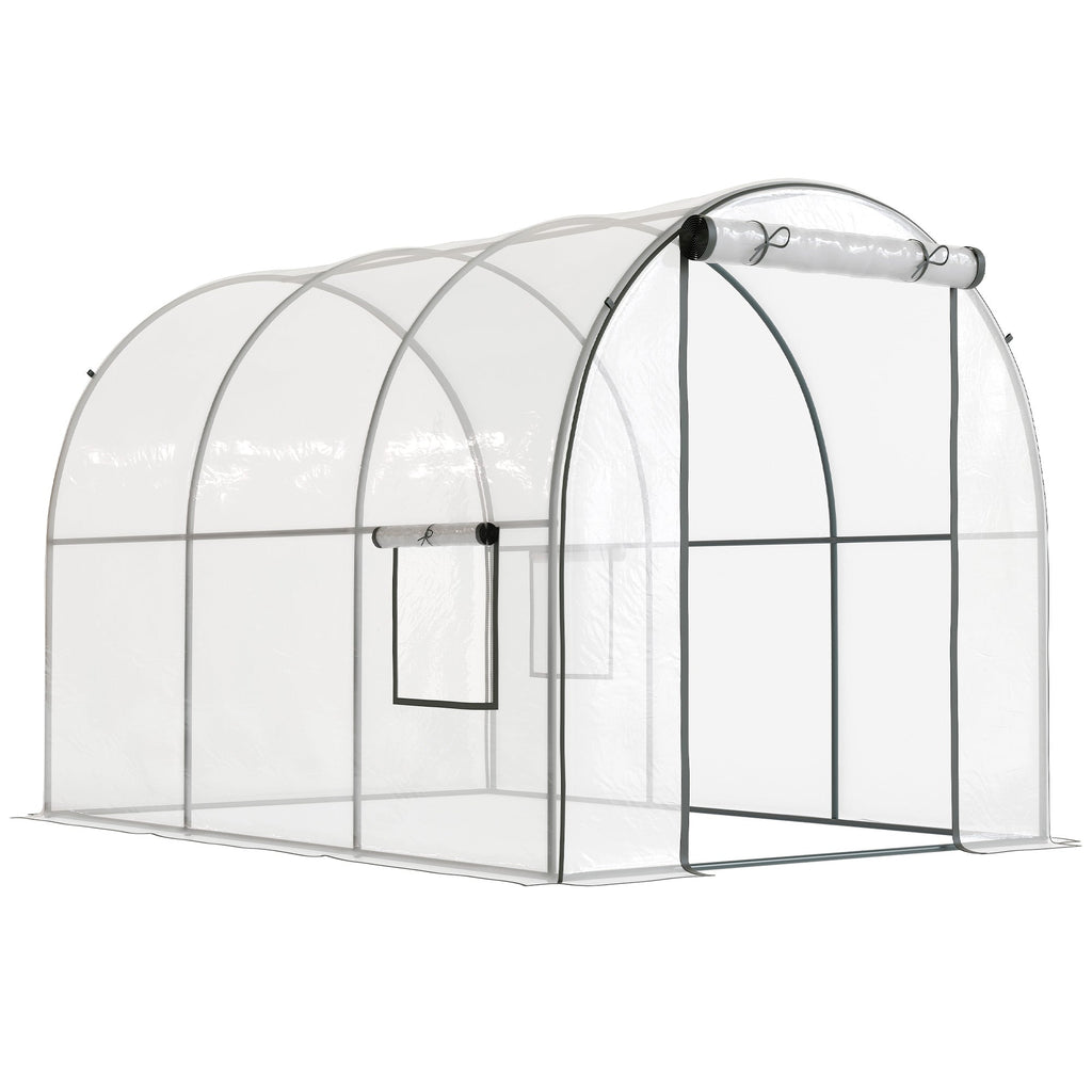 3 x 2 x 2 m Polytunnel Greenhouse with Roll-up Door, Clear
