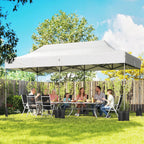10' x 20' Pop Up Canopy Tent with Wheeled Carry Bag, White