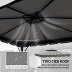 10' x 10' Gazebo Replacement Top with Double Vented Roof for Outdoor Patio Use, Light Gray