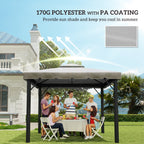 10' x 10' Gazebo Replacement Top with Double Vented Roof for Outdoor Patio Use, Light Gray