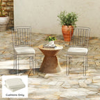 Set of 2 Outdoor Chair Seat Cushions, 40 x 40 cm, Cream White