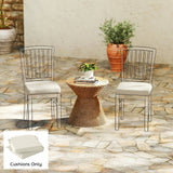 Set of 2 Outdoor Chair Seat Cushions, 40 x 40 cm, Cream White