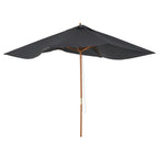 7' x 10' Wooden Patio Umbrella with Top Vent, Dark Grey