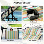 2-Piece Folding Chaise Lounge with Face Hole, Rainbow Striped