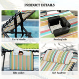2-Piece Folding Chaise Lounge with Face Hole, Rainbow Striped