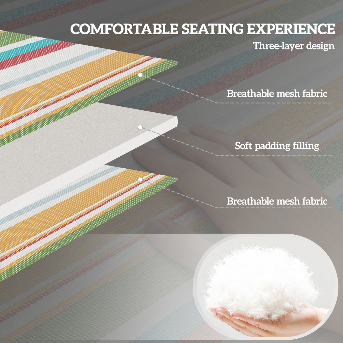 2-Piece Folding Chaise Lounge with Face Hole, Rainbow Striped