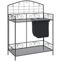Folding Potting Bench Table with Storage Shelf, Flourishes