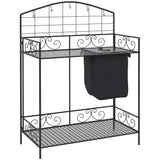 Folding Potting Bench Table with Storage Shelf, Flourishes
