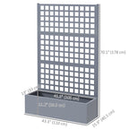 43" x 16" x 70" Raised Garden Bed with Trellis and Privacy Screen, Grey Wood Effect