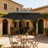 2 m Garden Parasol with Crank Handle, Tilt Function & UV30+, Black
