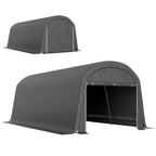 10' x 20' Portable Shed with Roll-up Zipper Door, Dark Grey