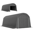 10' x 20' Portable Shed with Roll-up Zipper Door, Dark Grey
