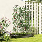 Set of 2 Metal Garden Trellis Panels, 180 x 50 cm, Bird Design