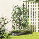 Set of 2 Metal Garden Trellis Panels, 180 x 50 cm, Bird Design