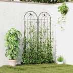 Set of 2 Metal Garden Trellis Panels, 180 x 50 cm, Bird Design
