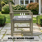 4-Seater Acacia Garden Set with Loveseat, 2 Chairs & Wood Table, Light Grey