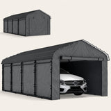 Onward 12' x 20' Heavy Duty Metal Carport with Galvanized Roof & Removable Sidewalls