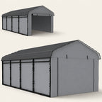 Onward 12' x 20' Heavy Duty Metal Carport with Galvanized Roof & Removable Sidewalls