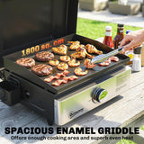 Portable Gas Plancha Grill 3.5 kW, Tabletop Griddle with Grease Cup, Black