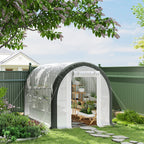 10' x 6.6' x 6.6' Walk-in Tunnel Greenhouse with 6 Windows, White