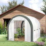 10' x 6.6' x 6.6' Walk-in Tunnel Greenhouse with 6 Windows, White