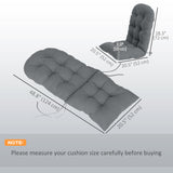 Set of 2 Tufted High Back Adirondack Chair Cushions with Ties, Non-Slip Grey