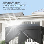 10' x 10' Pop-Up Party Tent Canopy with Carrying Bag for Outdoor Events, Black