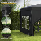 10' x 10' Pop-Up Party Tent Canopy with Carrying Bag for Outdoor Events, Black