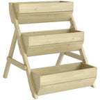 26" x 30" x 30" 3-Tier Wooden Raised Garden Bed, Light Green