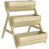 26" x 30" x 30" 3-Tier Wooden Raised Garden Bed, Light Green