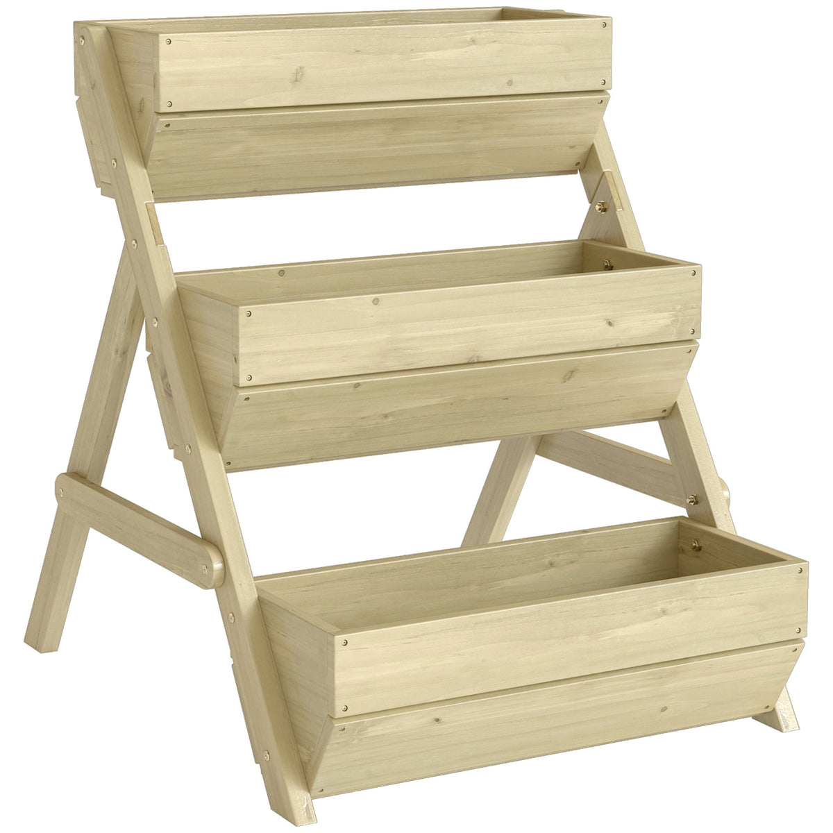 26" x 30" x 30" 3-Tier Wooden Raised Garden Bed, Light Green