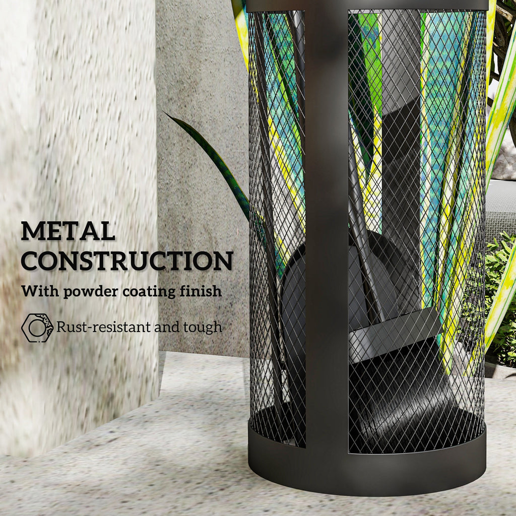 5-Piece Metal Fireplace Tool Set with Brush, Shovel, Poker, Tongs & Mesh Bucket for Indoor or Outdoor Fireplaces
