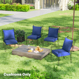 Set of 4 Outdoor Chair Cushions, 24" x 24", Navy Blue