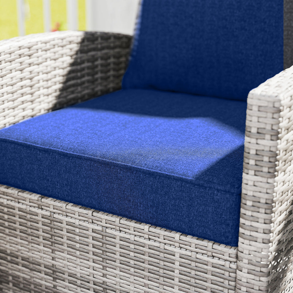 Set of 4 Outdoor Chair Cushions, 24" x 24", Navy Blue