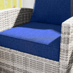 Set of 4 Outdoor Chair Cushions, 24" x 24", Navy Blue