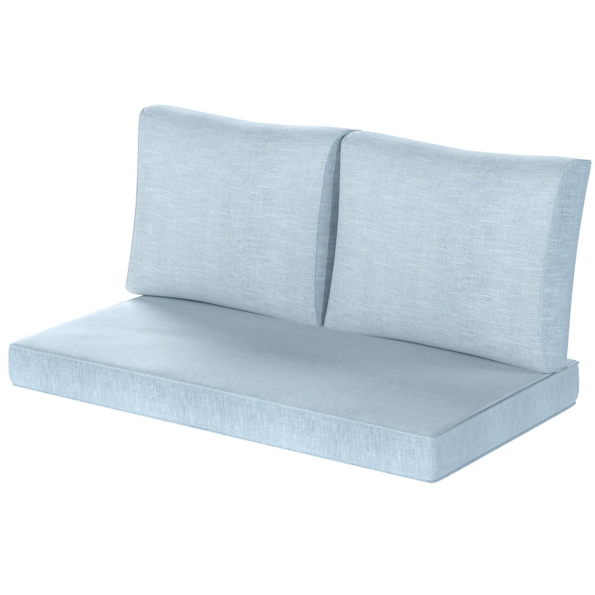 2 Seater Outdoor Seat Cushions with Backrest, Light Blue