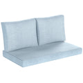 2 Seater Outdoor Seat Cushions with Backrest, Light Blue
