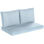 2 Seater Outdoor Seat Cushions with Backrest, Light Blue